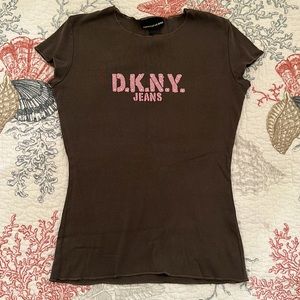 DKNY Jeans camo green top